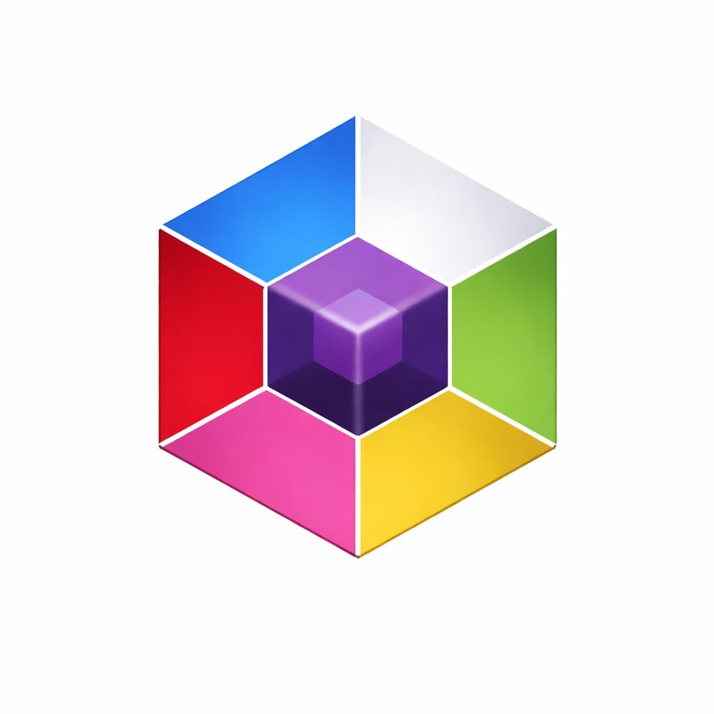 Multicolor geometric product ecosystem visual supplied for RRR Codebiz